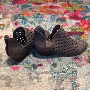 Fergalicious Charcoal Woven Ankle Booties